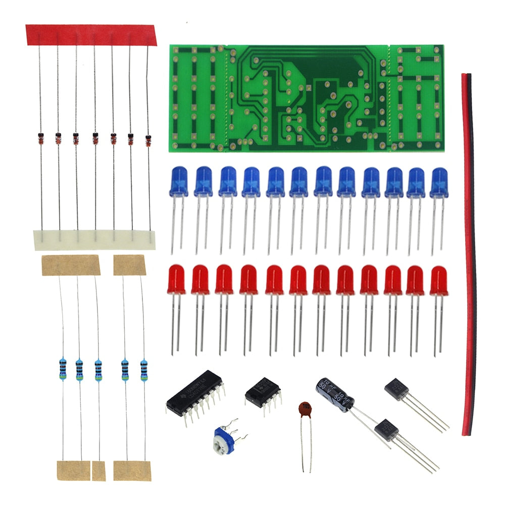 Red Blue Double Color Flashing Lights Kit Strobe NE555 + CD4017 Practice Learning DIY Kits Electronic Suite