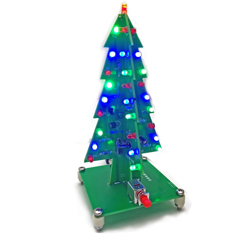 3D Color Christmas Tree LED Flash Light DIY Kit Colorful LED Flash Cir –  Sekhon Family Office