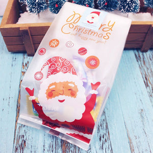 50 Pieces New Arrival Christmas Candy Bag  Self Adhesive Gift Packing Bags for Party Home Decoration bolsas regalo navidad