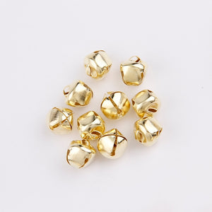 12/13/15/20/25/30mm Gold/White K Iron Water Plated Christmas Cross Bells Pendant Handmade Party DIY Crafts Accessories
