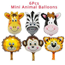 Jungle Animal Party Monkey Lion Foil Balloon Safari Birthday Party Decoration Kids Disposable Tableware Cake Toppers Baby Shower